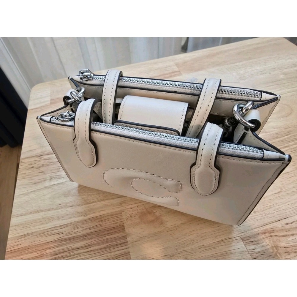 Coach Womens Nina Mini Tote Bag Silver/Chalk CT804 NWT - Picture 7 of 9